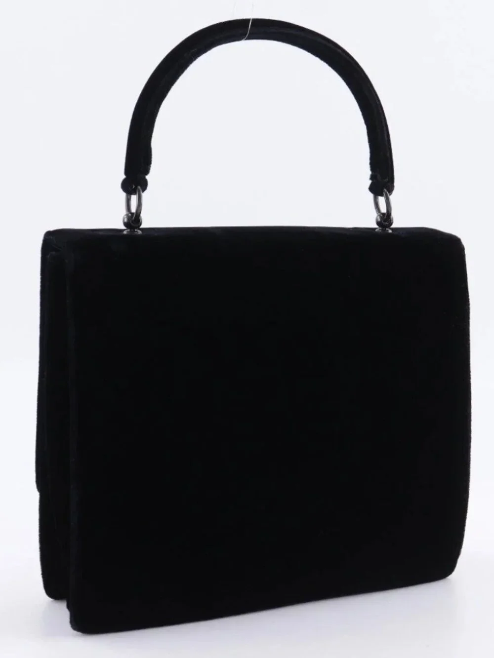PRADA One handle Handbag vintage NERO black Velor Women